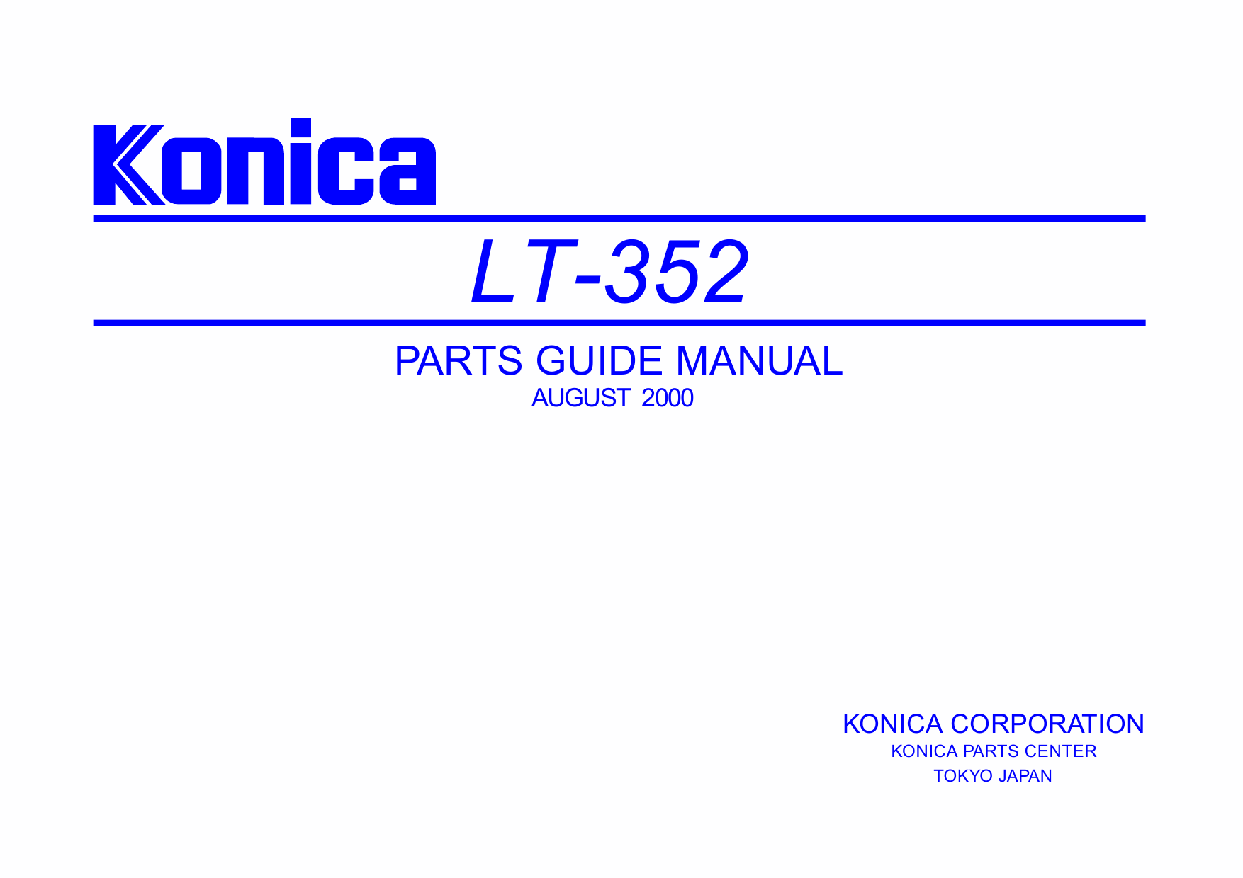 Konica-Minolta Options LT-352 Parts Manual-1